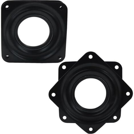 Lot de 2 Plateau tournant de 7,2 cm (3 pouces), support pivotant, plateau tournant rond, pour bureau, noir. (1/5)