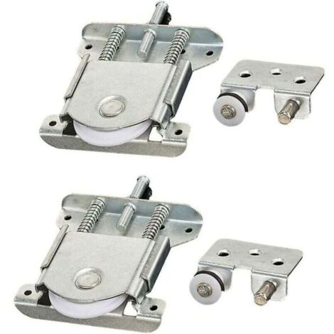 2 roulettes pour porte de placard coulissante, accessoires pour porte coulissante, roulettes pour porte de placard coulissante (1/5)