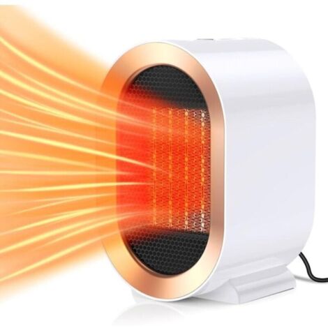 Chauffage Soufflant 1200W, Chauffage électrique avec 2 modes, Portable PTC en céramique 3S chauffage rapide Silencieux, Chauffage Personnel pour Bureau à Domicile, blanc (1/4)