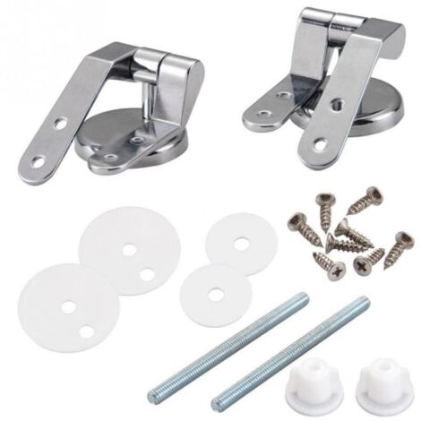 Charnière de couvercle de toilette en 2 pièces, kit de fixation de remplacement pour couvercle de toilette, fixations de charnière de couvercle de toilette, pour sièges (1/4)