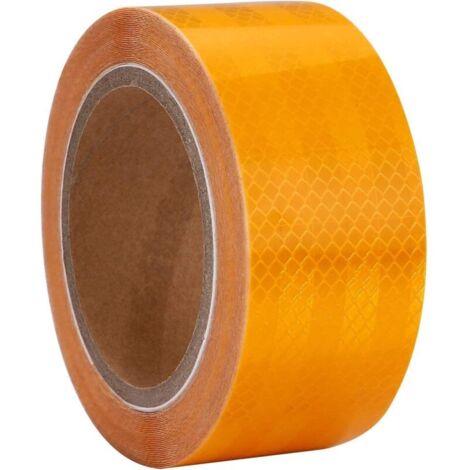 Ruban réfléchissant imperméable, autocollant d'avertissement réfléchissant 5 cm x 10 m, rappel de sécurité routière (jaune) (1/5)