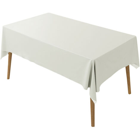 Nappe rectangulaire lavable 90 x 140 cm, idéale pour 2 à 4 personnes, en intérieur comme en extérieur, couleur riz perlé. (1/5)