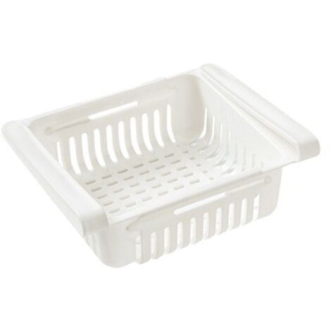 (1 pièce, blanc) Organisateur de tiroir de réfrigérateur, organisateur de maison avec séparateur de réfrigérateur, support d'étagère (1/4)