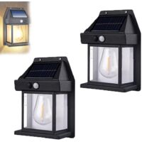 Outdoor Solar Wall Lamp, Solar Tungsten Wall Light, Solar Motion Sensors Wall Lights, Outside Outdoor Lights for Yard (2PCS,Black)