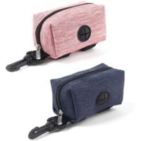 2 Pcs Distributeur de Sac pour Chiens,Sac à Crottes Chien,Porte-sac à crotte pour chien,Distributeur de Sacs à Déjections Canines,Sac à Poches Chien avec Boucle Attache à Laisse(Rose+Bleu Ffoncé)