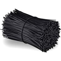 (Noir) Fil plastifié, 1 000 attaches de câble, attaches d'emballage, attaches de câble, attaches de regroupement
