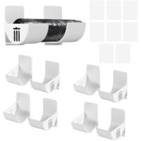 4 Paires Support Sac Poubelle Film Alimentaire Support Rangement Porte Adhésif étagère Murale Boîte Plastique Support Mural pour Sac Poubelle Distributeur pour Armoire Cuisine Bain (Blanc)