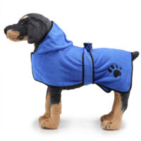 Peignoir de bain pour chien avec patte brodée - Modèle YP06 - Taille XL - Pour grands chiens, confortable et pratique