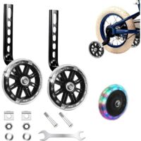 Roulette Velo Enfant, Roues Stabilisatrices, Roues D'entraînement de Vélo de Support pour Vélo D'dnfant Stabilisateurs Universelle 12 14 16 18 20 Pouces Roue Réglables pour Enfants