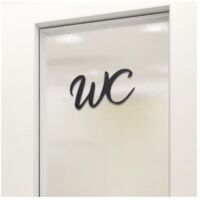 Plaque de Porte Wc Deco,Signaletique Toilettes Noir,Autocollante Wc Stickers,Plaque de Porte Maison,Plaques de Toilette,Decoration Autocollante pour Toilette,Autoadhésive Toilettes pour Bain