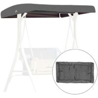 Toile de remplacement pour siège balancelle, housse de remplacement pour trois places, pare-soleil imperméable, adapté aux vérandas et terrasses de jardin - Gris