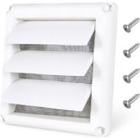 Grille de ventilation de sécheuse à persiennes de 10 cm (4 po), pour sortie de sécheuse extérieure, la neige, le vent et les oiseaux de pénétrer