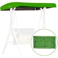 Toile de remplacement pour siège balancelle, housse de remplacement pour trois places, pare-soleil imperméable, adapté aux vérandas et terrasses de jardin - vert