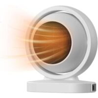 Radiateur électrique à ventilateur 500 W, radiateur en forme de globe, modèle portable et silencieux pour bureau, blanc