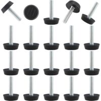 Lntyq Lot de 20 niveleurs réglables filetés à visser pour meubles, pieds de nivellement M6 pour meubles de patio, pieds de table, chaises et pieds de meubles