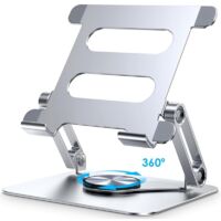 Lntyq Support pour iPad, Support de Tablette Rotatif à 360°, Support de Moniteur Pliable en Aluminium pour Bureau Compatible avec iPad Pro 10.5, 11, 13, Air Mini 2 3 4 5 6, Samsung Tab(4-13")