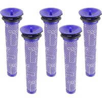 Filtre pour Dyson V8/V7, Filtres de Rechange Lavable pour Aspirateur Dyson V7/V8 Absolute et Animal, Accessoire Aspirateur pour Dyson V8 Avec 5 Pré-Filtres HEPA