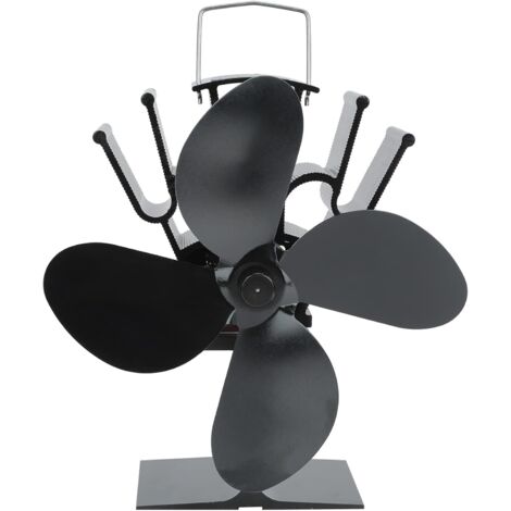 Ventilateur de poêle de cheminée à 4 Lames alimenté par la Chaleur Ventilateur de brûleur bûches en Bois (1/5)