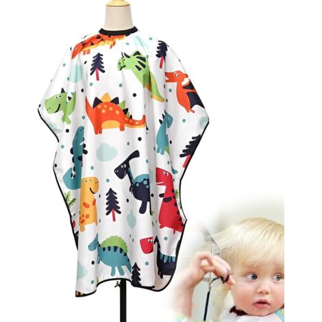 1 cape de coiffeur pour enfant, accessoire de coiffure, réglable, petit dinosaure, convient aux garçons et aux filles., multicolore, 78.768.5cm (1/5)