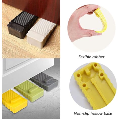 Cale de Porte en Caoutchouc , Cale Porte Bloc Silicone, pour Maison, Bureau, Chambre d'Enfant (1/5)