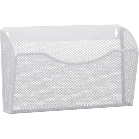 Pochette Paysage Métal Porte Revue Mural Porte Document Suspendu A4 Organisateur de Bureau à Suspendre Banette de Rangement Range Papier Corbeille a Courrier Murale,Blanc