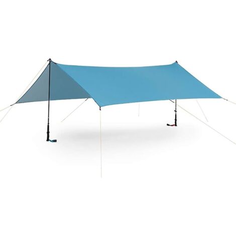 Voiles d'Ombrage Carré 3x3m Imperméable, Toile Solaire en Oxford Anti UV, Voile Pare-Soleil Résistant Exterieur Balcon Jardin Terrasse, Bleu (1/5)