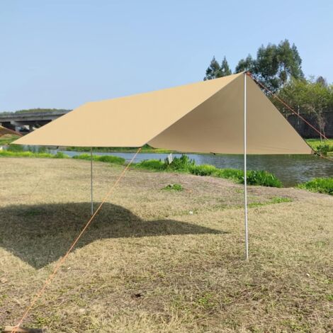 Voile d'Ombrage Rectangulaire avec Soutien, Voile Pare-Soleil Imperméable Une Protection des Rayons UV, Toile Solaire en Oxford pour Extérieur Jardin Patio Terrasse, Beige 3x4.5m (1/5)