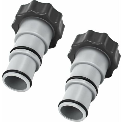 Adaptateur de tuyau de rechange Intex pour pompe avec filetage - Pour tuyau de 1,5 et 1,25" - Série A 25077RP 8" Gris Lot de 2 (1/5)