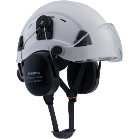 Casque de sécurité 3 en 1 avec casque anti-bruit et visière, casque forestier avec protection auditive et visage, idéal pour tronçonneuse, forestière