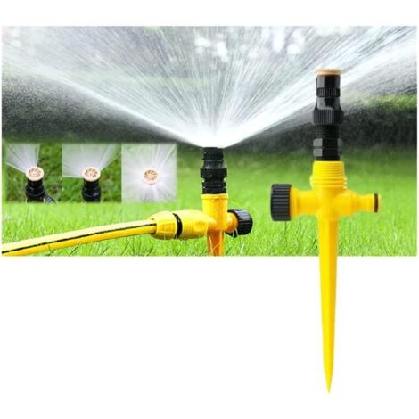 Systéme D'irrigation Automatique rotation 360°, Arroseur de Pelouse de Jardin, arroseur de jardin réglable multifonction pour pelouses de jardin (3 piéces) (1/5)