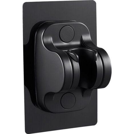Support de Pommeau de Douche, 1pcs Support de Douche Universel Réglable avec Support de Douche Mural Auto-adhésif Adhésif Empêchant le Perçage Support de Douche d'Angle étanche (Noir) (1/2)