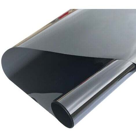 Film Miroir Fenêtre sans Tain Anti Chaleur Anti-Regard Contrôle de la Température Protection de la Vie Privée  Film Adhésif Réfléchissant pour Fenêtre Maison Bureau Magasin (30x400cm, Noir-Argent) (1/5)