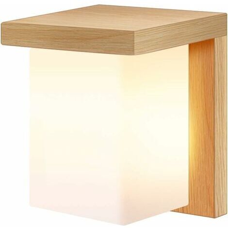 Applique Murale Lampe Murale Scandinave en Bois Style Simpe pour Chevet Salon Escalier Couloir (1/5)