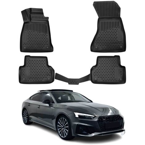 OMAC 3D Tapis de Sol Compatible avec Audi A5 F5 Sportback 2016-2024 Caoutchouc Noir 4Pcs (1/5)
