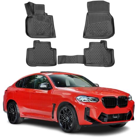 OMAC 3D Tapis de Sol pour BMW X4 G02 2018-2024 sur Mesure en Caoutchouc Noir (1/5)