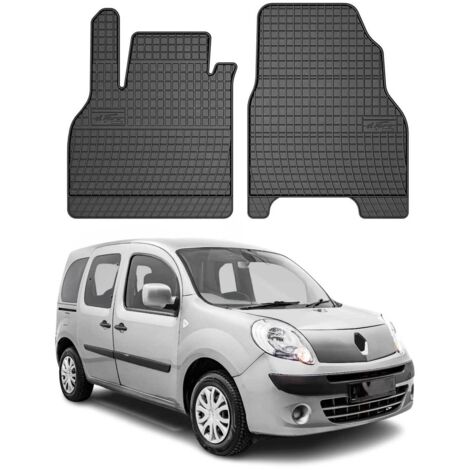 Tapis de Sol Toutes Saisons en Caoutchouc Compatible avec Renault Kangoo II 2008-2022  Revêtement de Sol pour Voiture - Intérieur antidérapant - Bords Hauts Noir