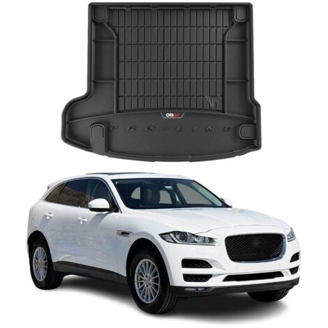 Tapis de Coffre 3D TPE Premium Compatible avec Jaguar F-Pace 2016-2020 Pre-FL, Bac de Protection de Coffre Intérieur antidérapant Revêtement de Coffre Bords Hauts pour Voiture Noir