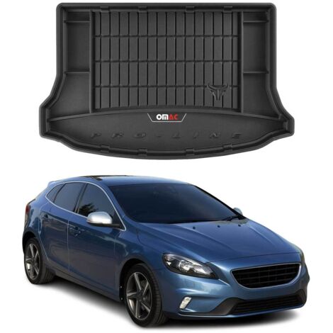 Tapis de Coffre 3D TPE Premium Compatible avec Volvo V40 II Hatchback 2012-2019 - Bac de Protection de Coffre Intérieur antidérapant Revêtement de Coffre Bords Hauts pour Voiture Noir (1/5)