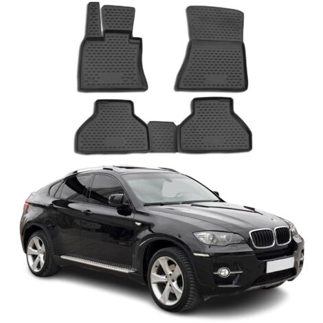 OMAC 3D Tapis de Sol Compatible avec BMW X6 E71 E72 2007-2014 Caoutchouc TPE Noir