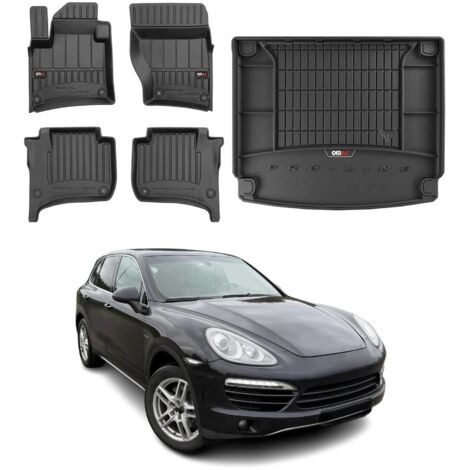 OMAC Kit Tapis de Sol et Coffre Compatible avec Porsche Cayenne 2010-2017 TPE Noir (1/5)