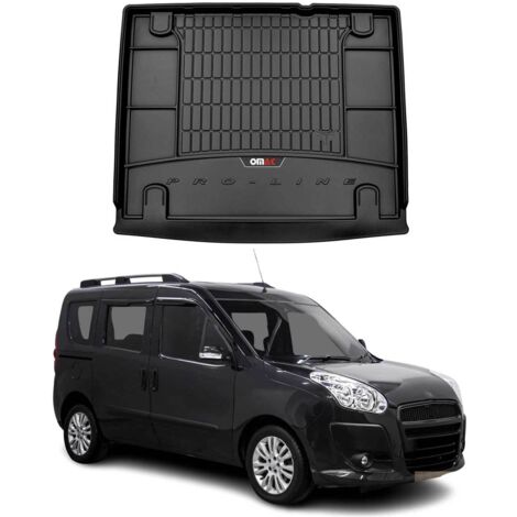 OMAC Tapis de Coffre 3D TPE Premium Compatible avec Fiat Doblo II Easy 2010 à 2023 - Bac de Protection de Coffre Intérieur antidérapant Revêtement de Coffre Bords Hauts pour Voiture Noir (1/5)