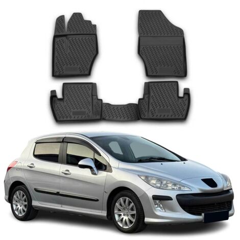 Tapis de Sol Compatible avec Peugeot 308 mk1 2007-2013 Caoutchouc TPE Noir (1/5)