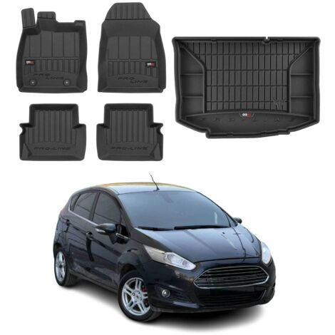 Kit Tapis de Sol et Coffre pour Ford Fiesta 2008-2017 en Caoutchouc Noir (1/5)