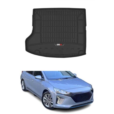 OMAC Tapis de Coffre 3D TPE Premium Compatible avec Hyundai Ioniq Hybrid 2016à 2022 - Bac de Protection de Coffre Intérieur antidérapant Revêtement de Coffre Bords Hauts Compatible avec Voiture Noir (1/5)