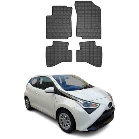 OMAC Tapis de Sol Compatible avec Toyota Aygo II 2014-2023 Noir Caoutchouc