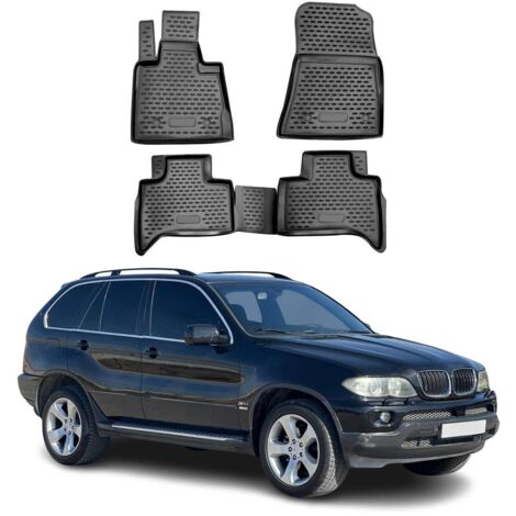 OMAC 3D Tapis de Sol Compatible avec BMW X5 E53 1999-2006 en Caoutchouc Noir