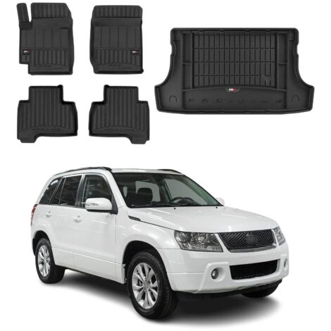 OMAC Kit Tapis de Sol et Coffre pour Suzuki Grand Vitara 2005-2014 TPE Noir
