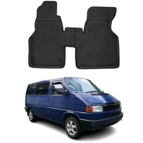 Tapis de Sol Compatible avec VW Transporter T4 1990-2003 1ère rangée Caoutchouc 3D Noir 2X (1/5)