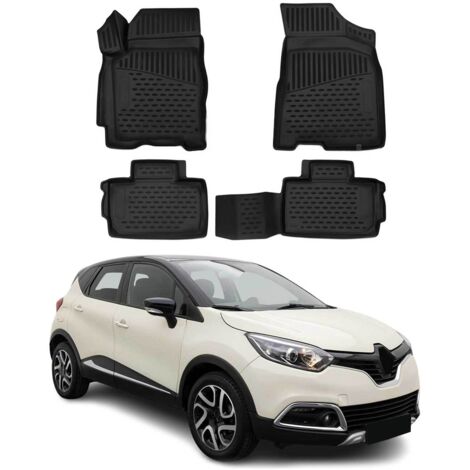 Tapis de Sol Compatible avec Renault Captur 2013-2019 Caoutchouc TPE Noir