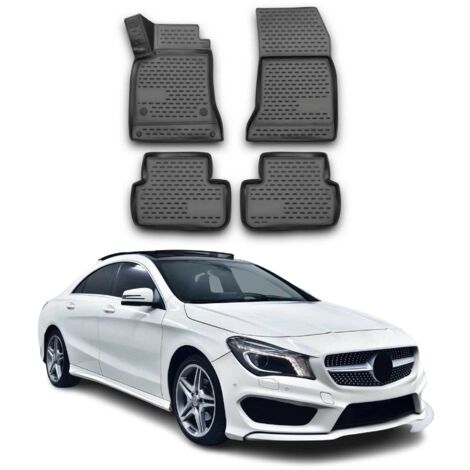 Tapis de Sol Compatible avec Mercedes Classe CLA C117 2013-2019 Caoutchouc TPE Noir